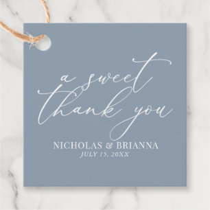 Étiquettes Cadeau Un Merci Doux Dusty Bleu élégant mariage