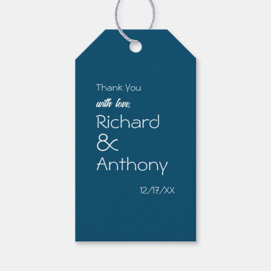 Étiquettes-cadeau Un Merci Mariage moderne et branché (Devant)