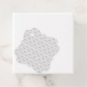 Étiquettes Cadeau Un motif floral noir et blanc classique, illustran