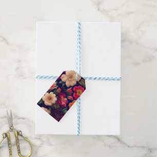 Étiquettes-cadeau Un papier peint à motif floral