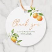 Étiquettes Cadeau Un petit amour arrive Bébé orange Shower (Devant)