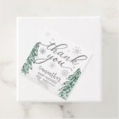 Étiquettes Cadeau Un petit Baby shower à neige Merci gris (En situation)