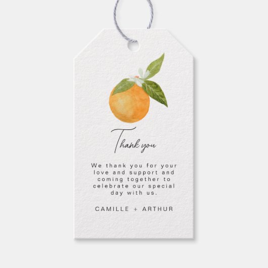 Étiquettes-cadeau Un petit Baby shower Cutie Oranges (Devant)