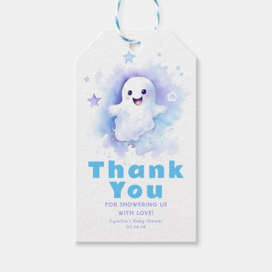 Étiquettes-cadeau Un Petit Baby shower D'Halloween Ghost (Devant)