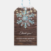 Étiquettes-cadeau Un petit Baby shower d'hiver rustique (Devant)
