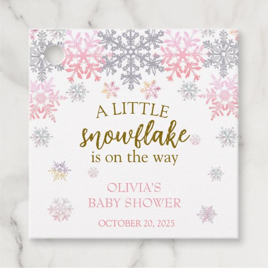 Étiquettes Cadeau Un petit baby shower Snowflake (Devant)