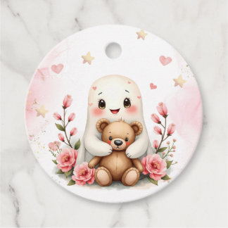 Étiquettes Cadeau Un Petit Boo Est Dû Bébé Mignonne Fille Fantôme Pe