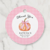 Étiquettes Cadeau Un petit Citrouille est en route Baby shower (Dos)