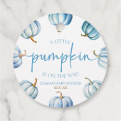 Étiquettes Cadeau Un Petit Citrouille Est En Route ! Baby shower (Dos)