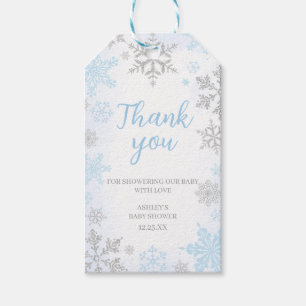 Étiquettes-cadeau Un petit flocon de neige Baby shower bleu Favorise
