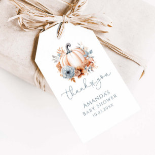 Étiquettes-cadeau Un petit garçon Citrouille Merci Baby shower d'aut