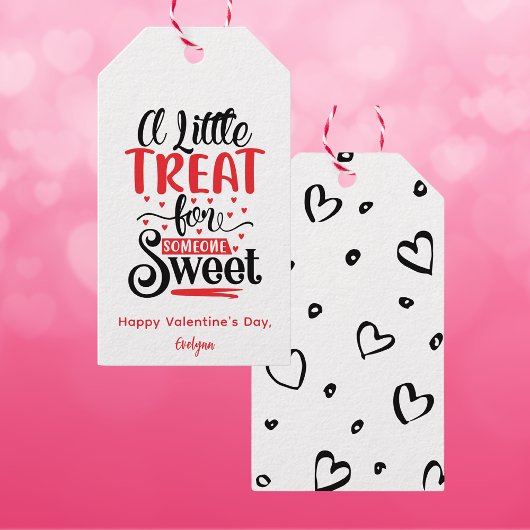 Étiquettes-cadeau Un petit gâteau pour une Saint-Valentin sucrée