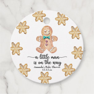 Étiquettes Cadeau Un petit homme est en route ! cookies de Noël