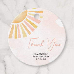 Étiquettes Cadeau Un petit rayon de soleil Baby shower rond