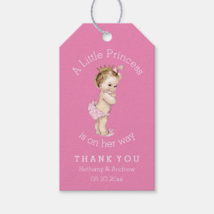 Étiquettes-cadeau Un petit rose de princesse baby shower
