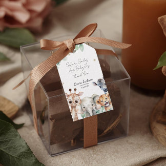 Étiquettes-cadeau Un petit sauvageon Safari Bébé Animaux Baby shower