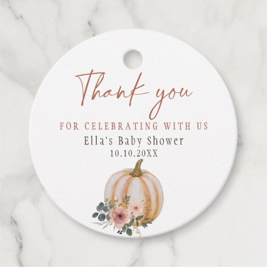 Étiquettes Cadeau Un peu de flush flush Citrouille (Devant)