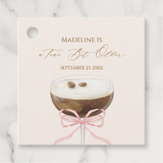 Étiquettes Cadeau Un peu plus âgé Espresso Martini Anniversaire rayé