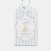 Étiquettes-cadeau Un Premier Anniversaire D'oie Idiote Ruban Bleu (Devant)