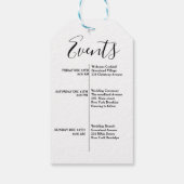 Étiquettes-cadeau Un script moderne mariage accueille et un itinérai (Dos)