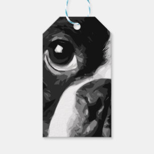 Étiquettes-cadeau Un terrier noir et blanc de Boston