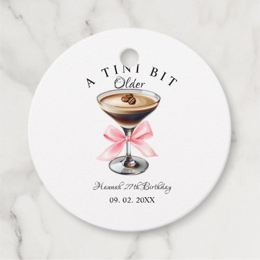Étiquettes Cadeau Un Tini Bit Ancien Martini fête d'anniversaire (Devant)