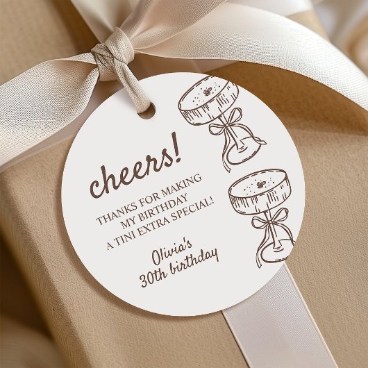 Étiquettes Cadeau Un Tini Un Peu Plus Ancien Martini Cadeau Annivers