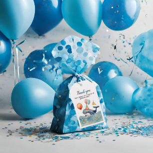 Étiquettes-cadeau Une Baleine de Temps Garçons Anniversaire Merci