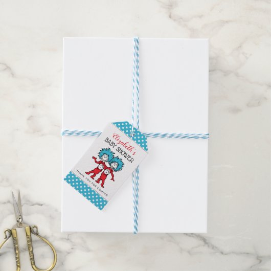 Étiquettes-cadeau Une chose deux | Twins Baby shower Favoriser (Avec de laficelle)