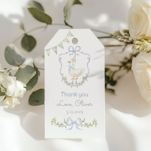 Étiquettes-cadeau Une fête d'anniversaire d'oie sotte Merci