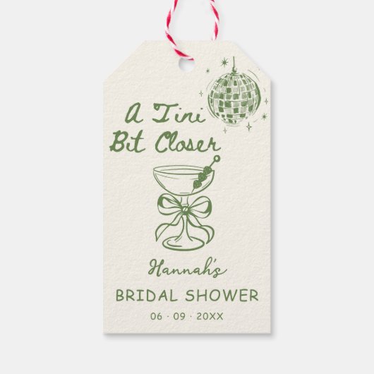 Étiquettes-cadeau Une Fête des mariées Tini Bit Plus Étroite (Dos)