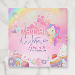 Étiquettes Cadeau Une fête magique Unicorn Candyland