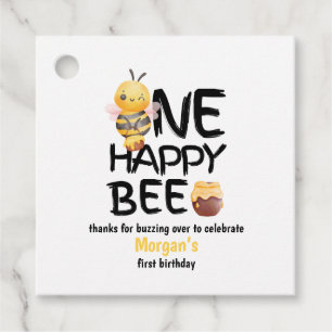 Étiquettes Cadeau Une joyeuse Bee Honey Yellow Bee Girls 1er anniver