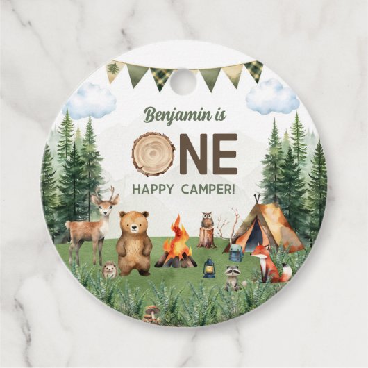 Étiquettes Cadeau Une joyeuse fête d'anniversaire de Camper (Devant)