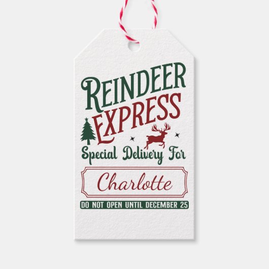 Étiquettes-cadeau Une livraison festive de l'équipe d'Express Reinde (Devant)