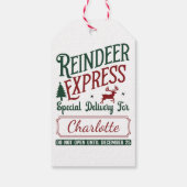 Étiquettes-cadeau Une livraison festive de l'équipe d'Express Reinde (Dos)