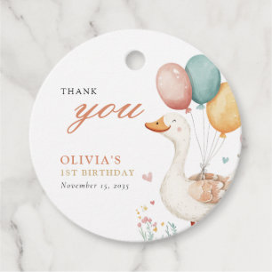 Étiquettes Cadeau Une oie sotte 1ère fête d'anniversaire