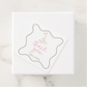 Étiquettes Cadeau Une oie sotte rose et vert (En situation)