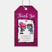 Étiquettes-cadeau Une paire de zombies dans l'amour Merci Mariage (Devant)