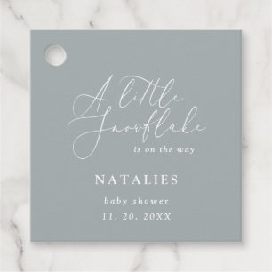 Étiquettes Cadeau Une petite fête de baby shower d'hiver à flocon de