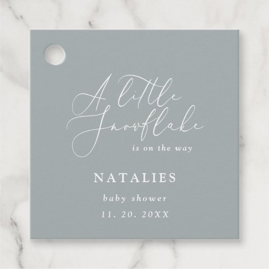 Étiquettes Cadeau Une petite fête de baby shower d'hiver à flocon de (Devant)