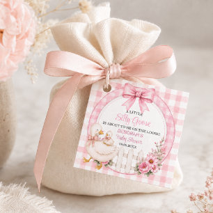 Étiquettes Cadeau Une Petite Fête de Bébé Cottagecore Rose D'une Oie