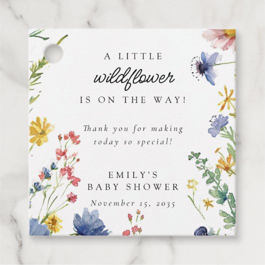 Étiquettes Cadeau Une petite fille Wildflower (Devant)