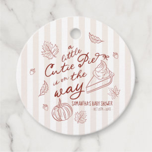 Étiquettes Cadeau Une petite tarte mignonne Fête de bébé d'automne C