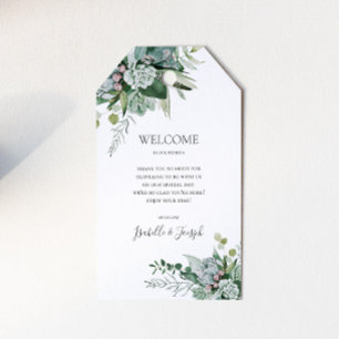 Étiquettes-cadeau Une verdure succulente Balises cadeaux de bienve