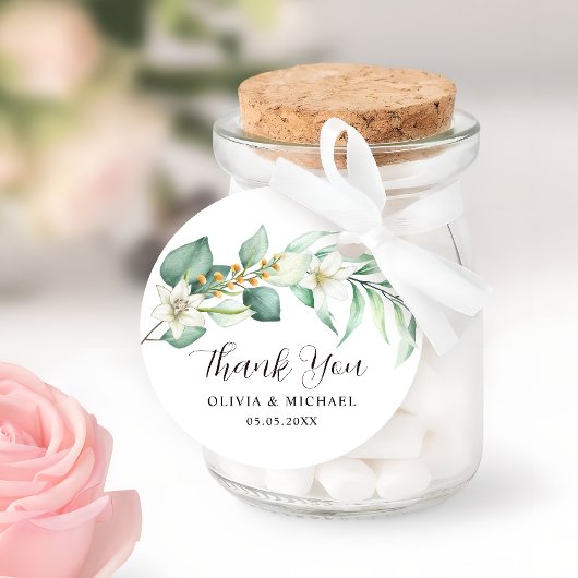 Étiquettes Cadeau Une verdure succulente Un Merci Mariage moderne