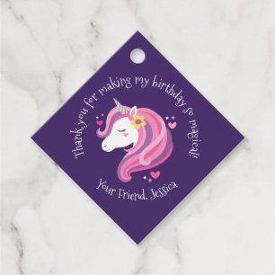 Étiquettes Cadeau Unicorn Anniversaire Favoriser Tags