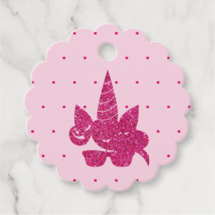 Étiquettes Cadeau Unicorn Visage rose Parties scintillant fille enfa