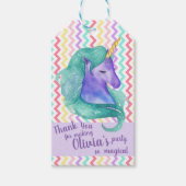 Étiquettes-cadeau Unicorne magique Chevron Cute Pastel Anniversaire (Devant)