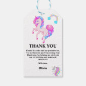 Étiquettes-cadeau Unicorne modifiable fête d'anniversaire (Dos)